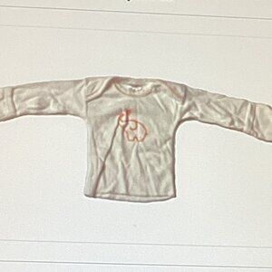 Medline White Orange Elephant Long Sleeve Bodysuit Size 3 Months